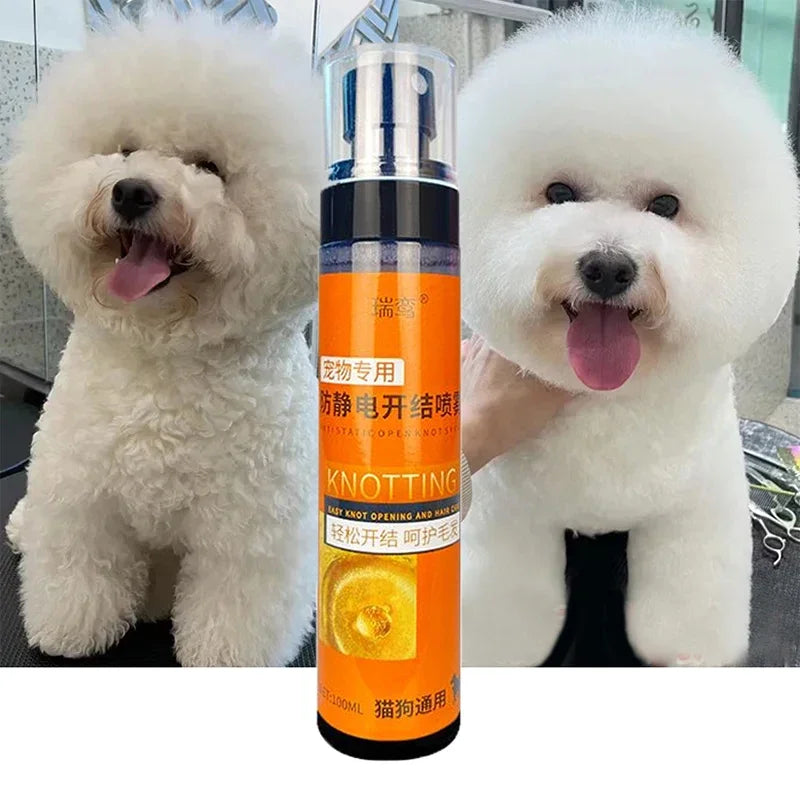 Pet Coat Conditioner Spray – No-Rinse Detangler for Cats & Dogs